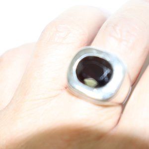 FINAL SALE: Silver and garnet ring